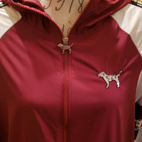 Victoria's secret pink burgundy glitter jacket size XS/S - Picture 3 of 10
